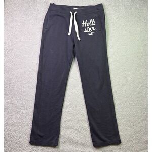 VTG Hollister Sweatpants Mens Medium Blue Y2K Straight Leg Cotton Drawstring